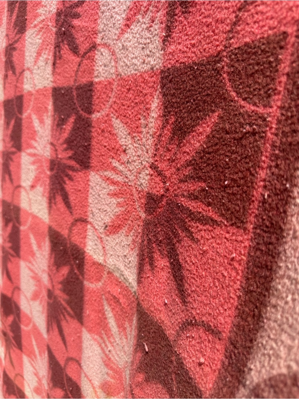 Vintage 50s 60s Pink Double Long Cotton Wool Camp Blanket Cabin Throw - Picture 11 of 14